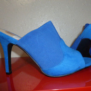 Electric Blue Slide Peep Toe